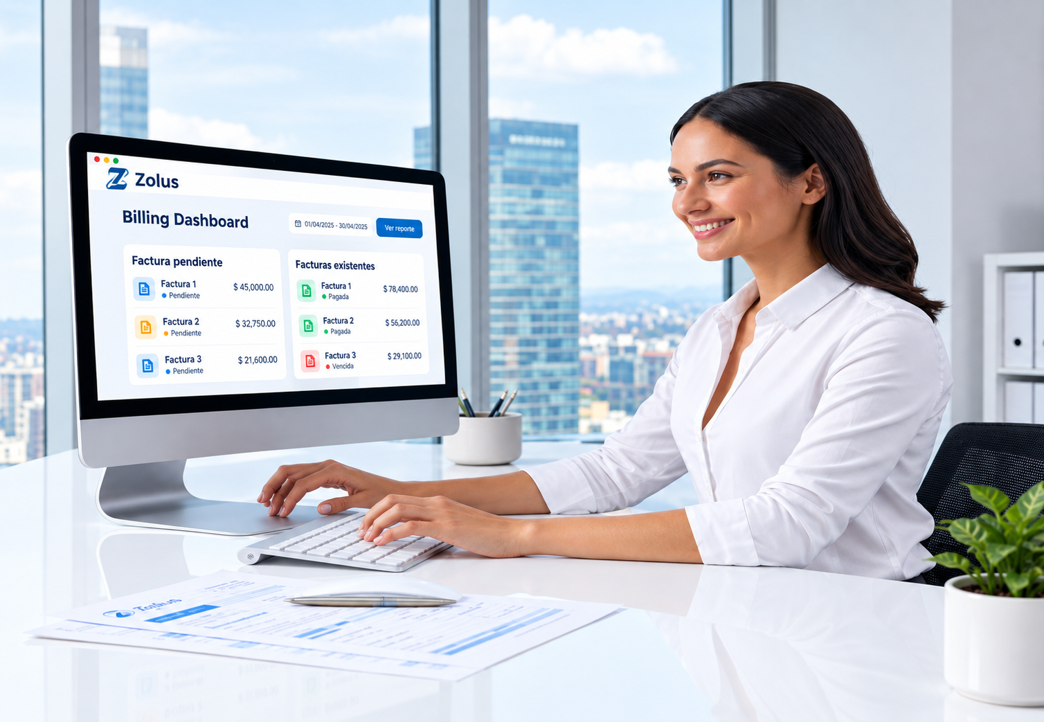 Dashboard Zolus con persona